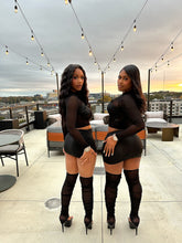 After Dark Mesh 3 Piece Mini Skirt Set- Black