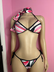 (Pre-Order 8 business Days) Fashion Puch Designer Inspired 3pc Swimsuit Set- Multi