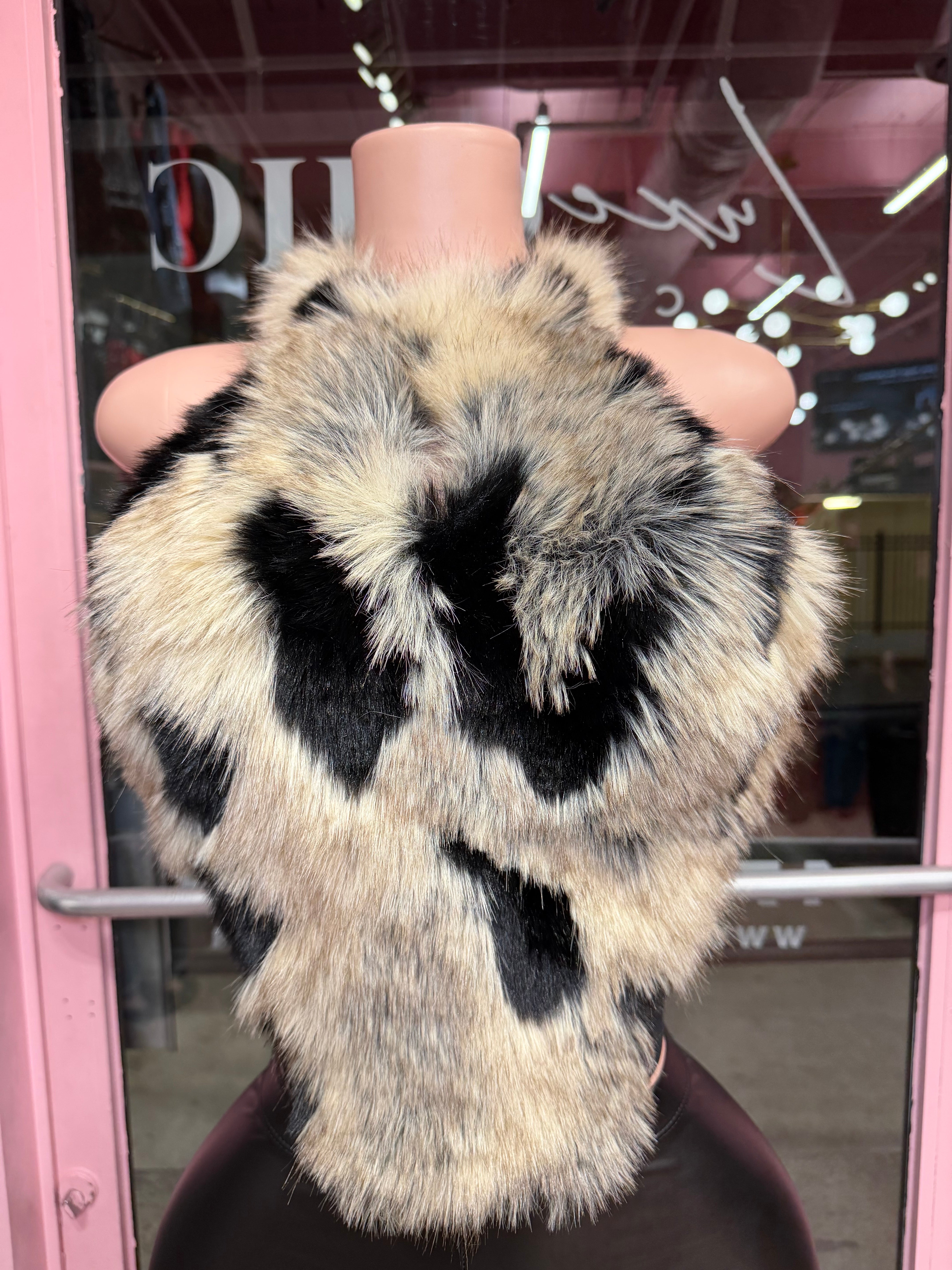 Raw Appeal Fur Halter- Black/Cream