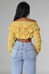Ruched Up Top- Yellow