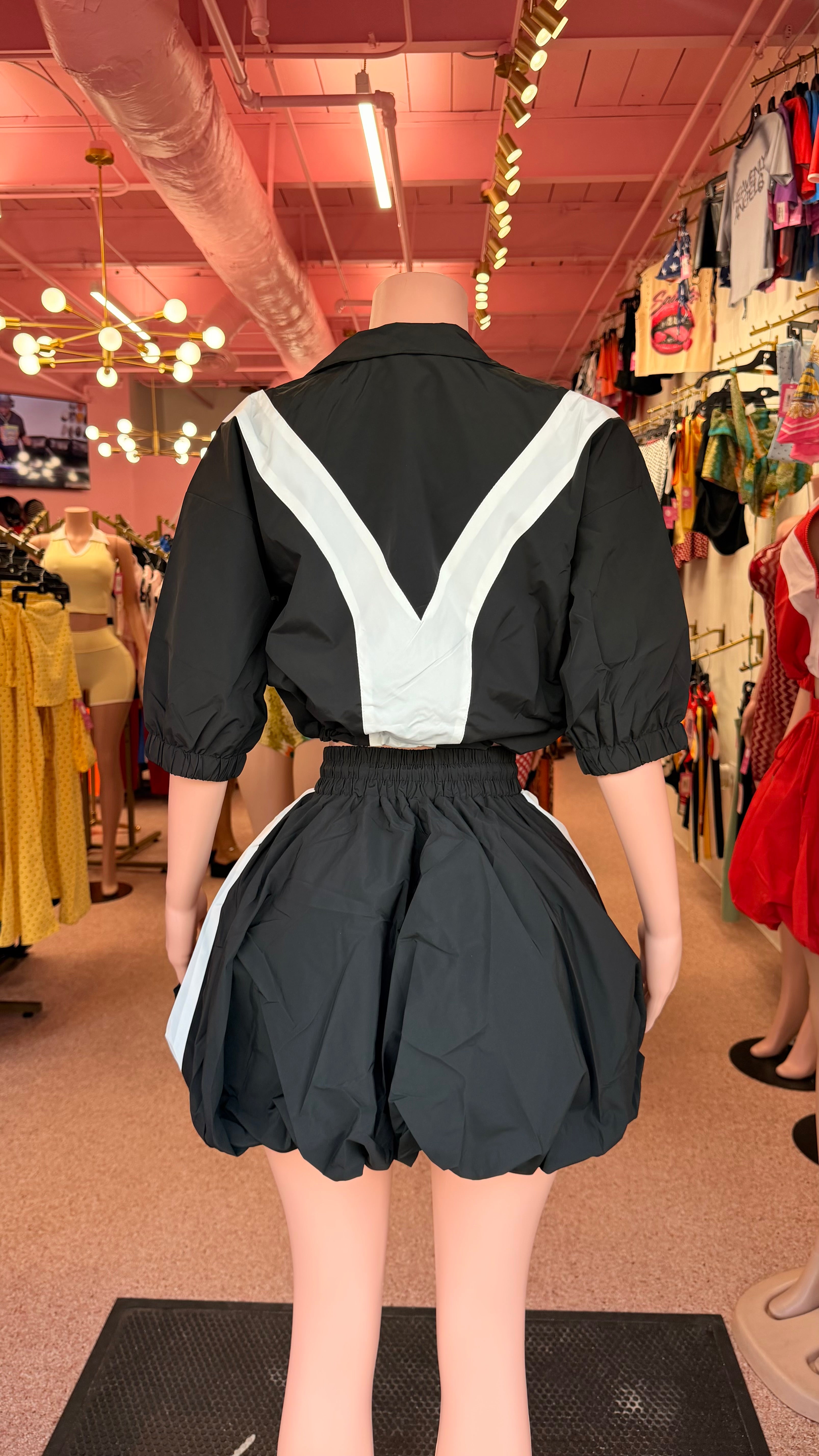 Casually Cute Windbreaker Skirt Set