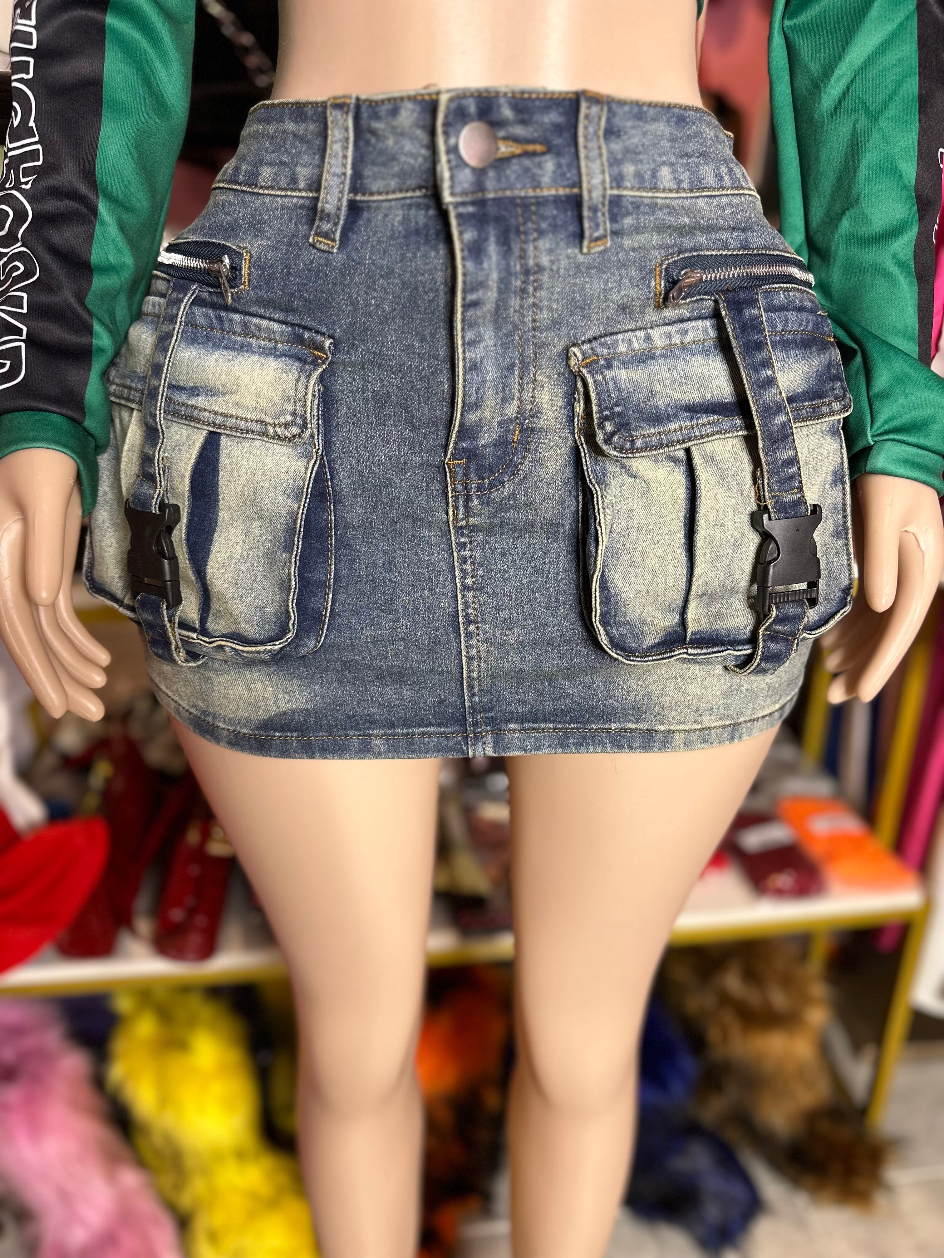 Nomad Cargo Denim Mini Skirt Only