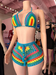 Boho Chic Crochet Swim Set- Multi