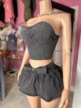 Latest Obsession Denim Mini Skort Set-Black