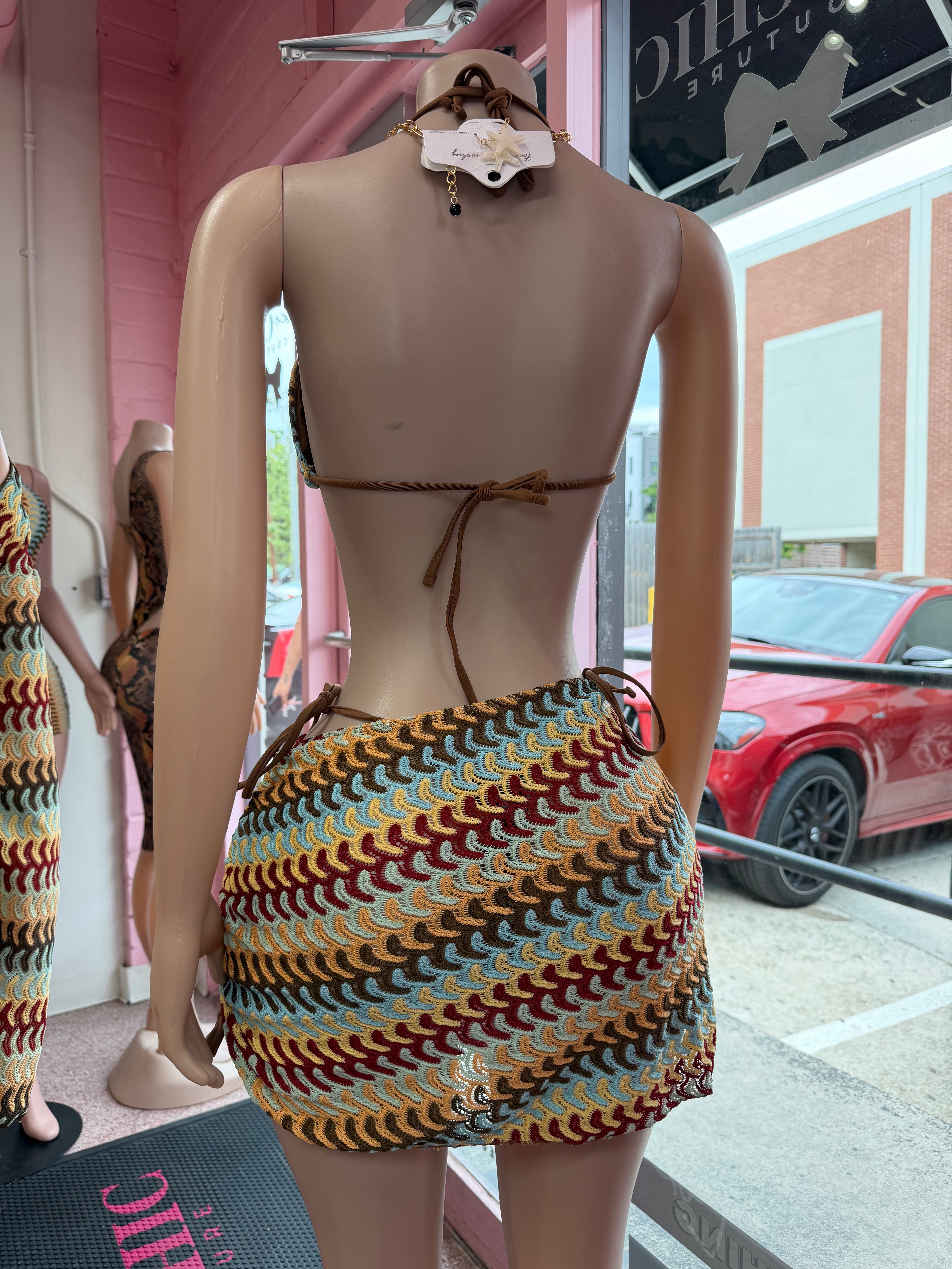 Island Heat Crochet Skirt & Thong Set