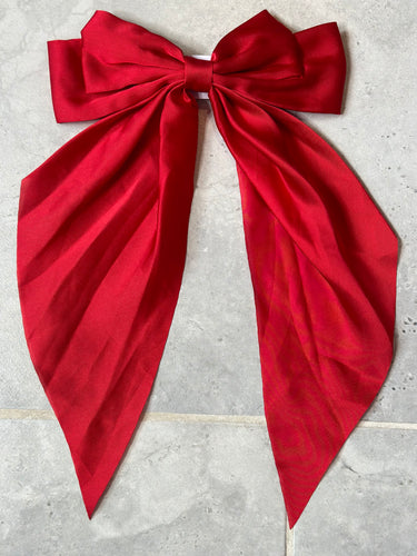 Pretty Please Bow Hair Clip- Red