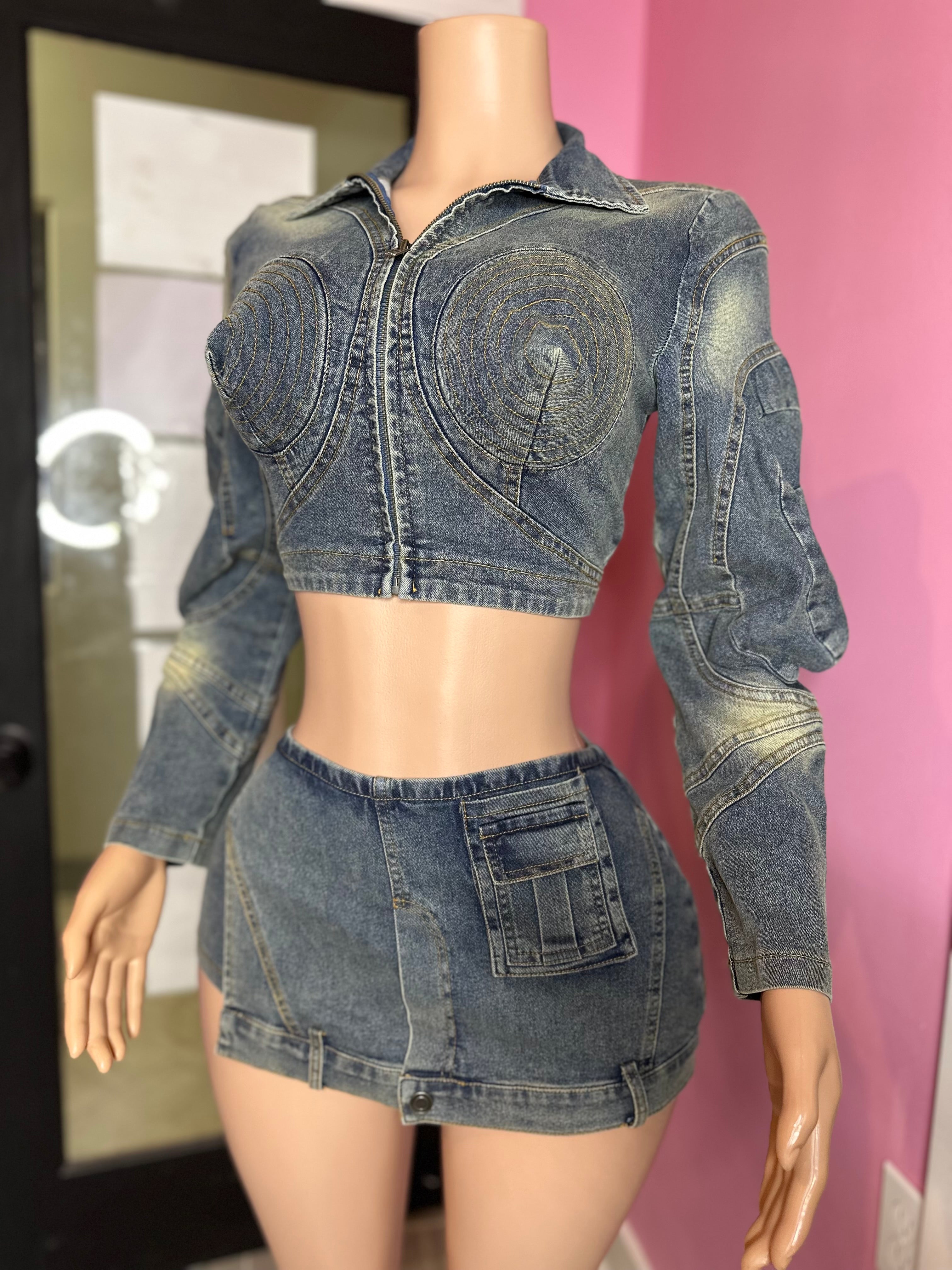 Metro Chic Denim Skort Set