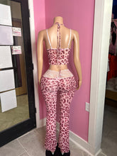 Savannah Chic Lace-Trim Leopard Set- Pink