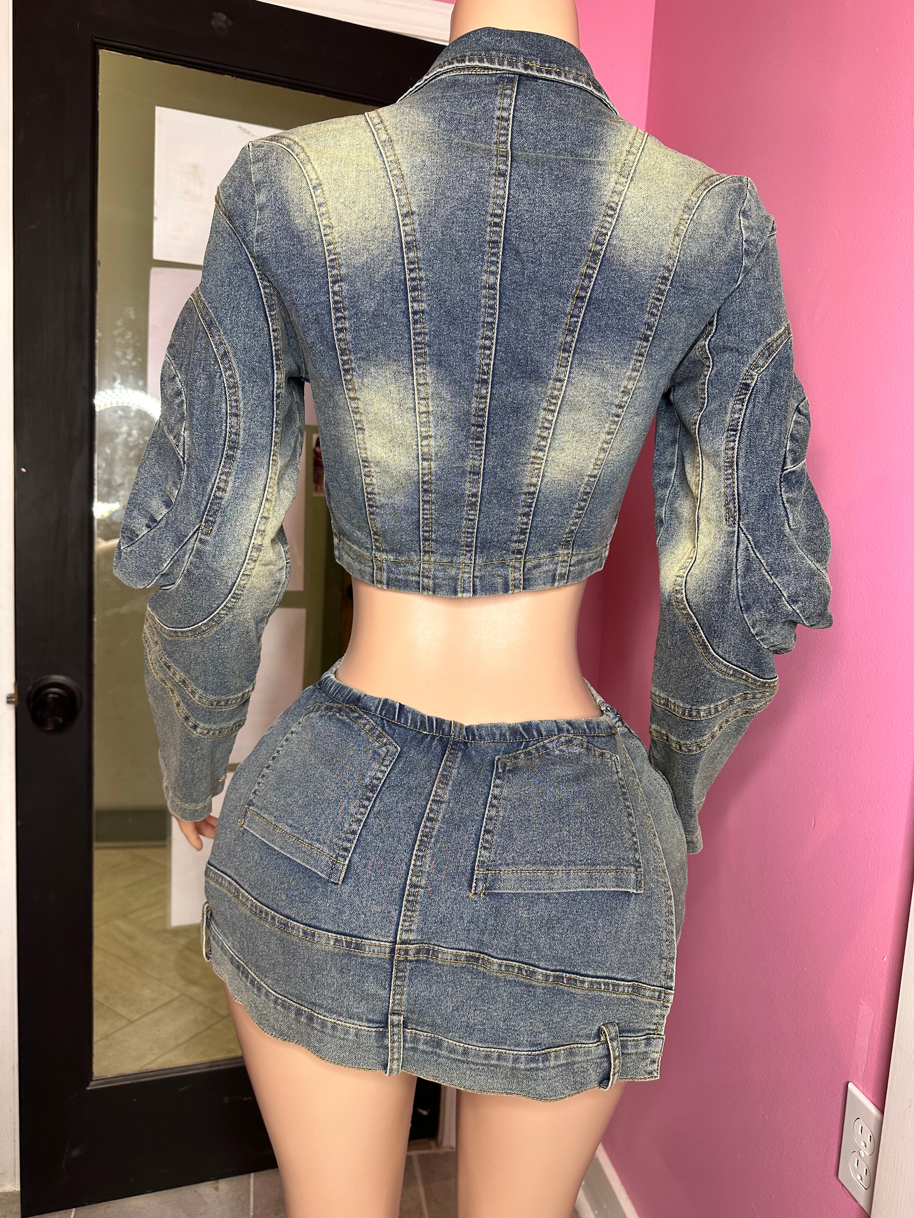 Metro Chic Denim Skort Set