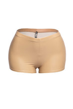 Matte PU Shorts- Nude