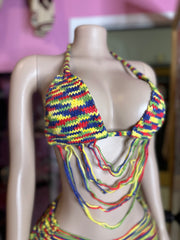 Blooming Threads Crochet Skirt Set- Multi