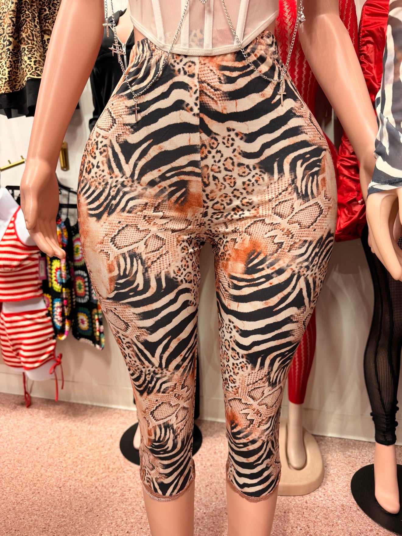 Wild Thoughts Capri Leggings – Mixed Animal Print