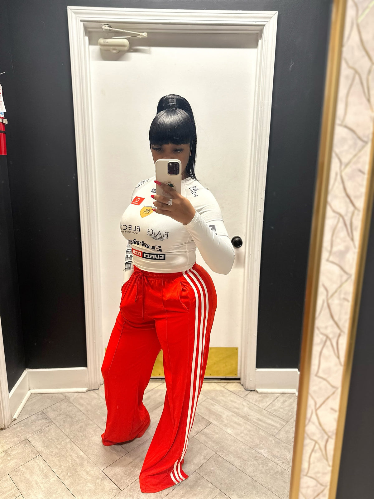 Open Me Up Sweat Pants- Red