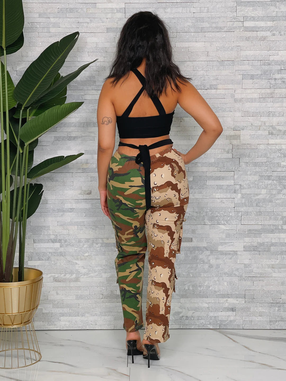 Long Tie Crop Top- Black