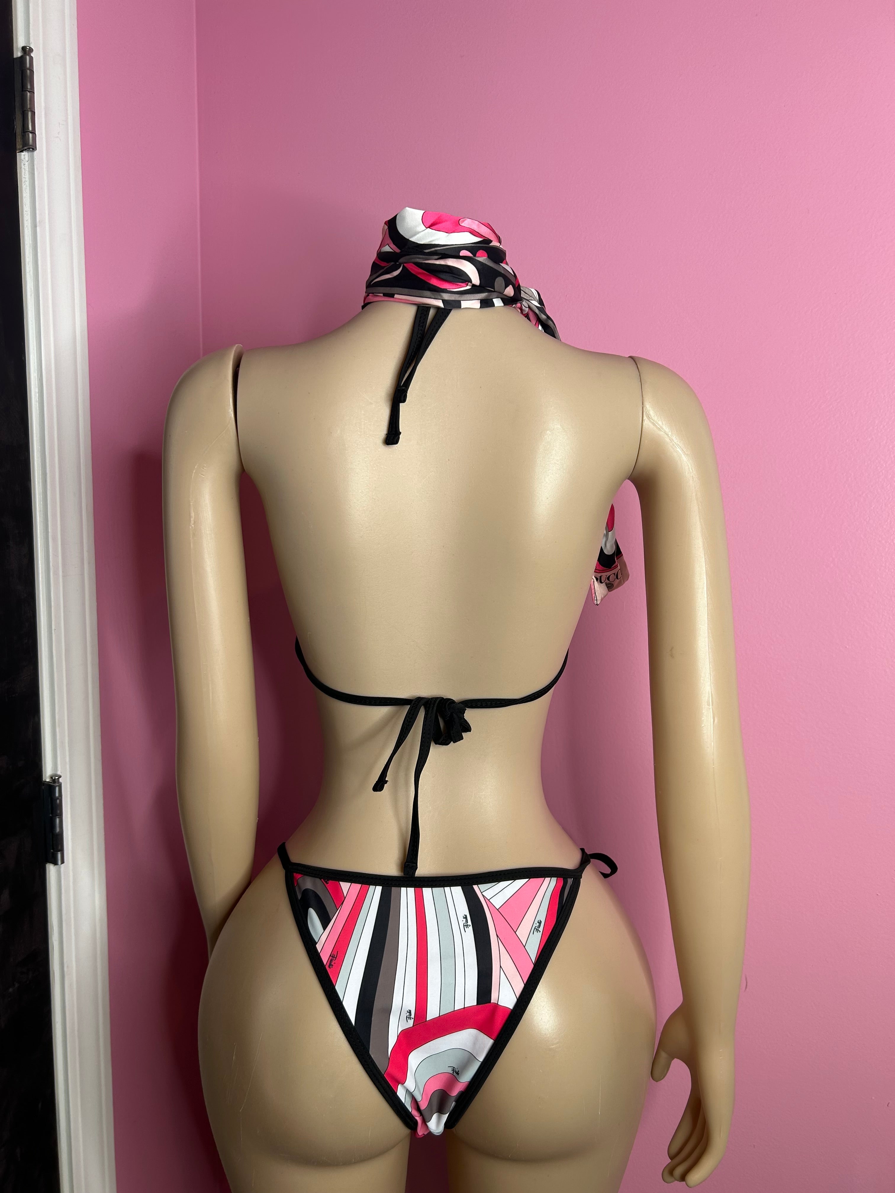 (Pre-Order 8 business Days) Fashion Puch Designer Inspired 3pc Swimsuit Set- Multi