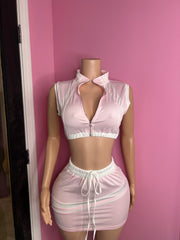 Taking Off Windbreaker Skirt Set- Various Colors