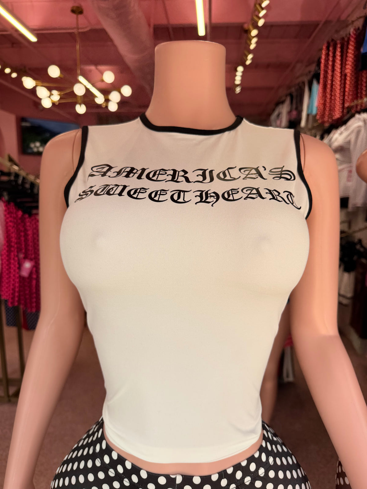 Americas Sweetheart Top- White/Blk