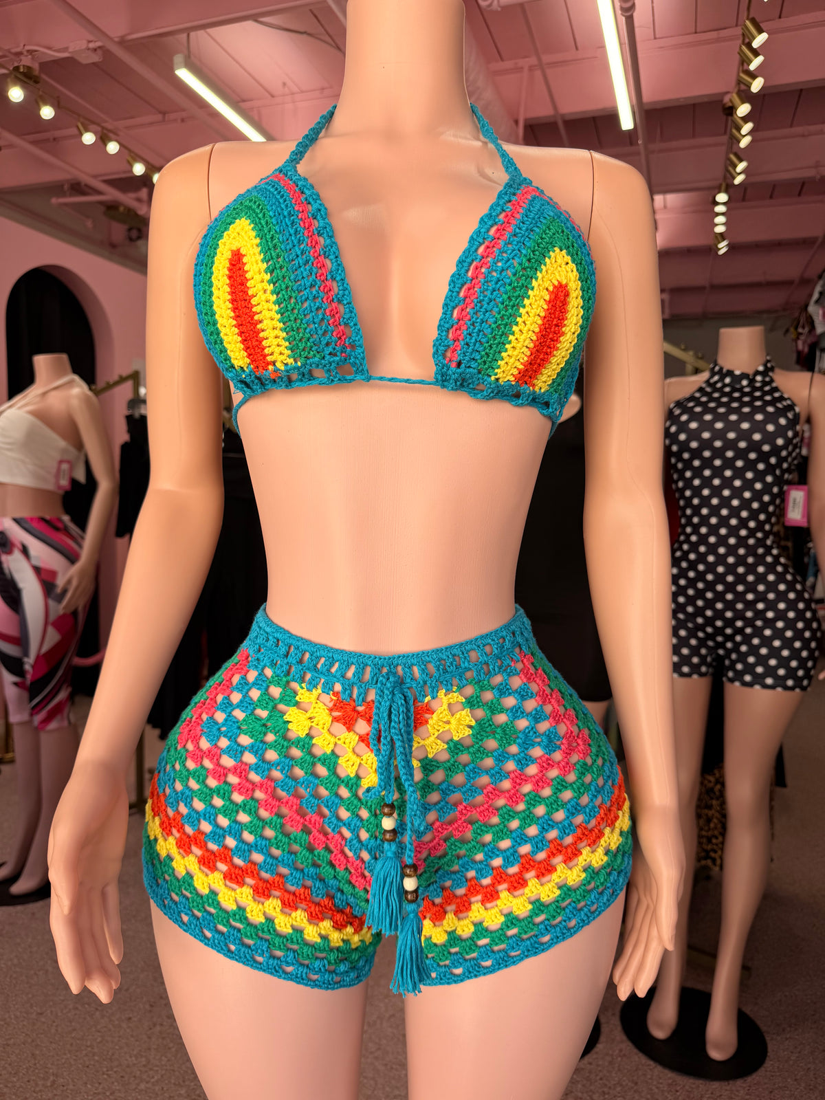 Boho Chic Crochet Swim Set- Multi