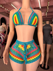 Boho Chic Crochet Swim Set- Multi