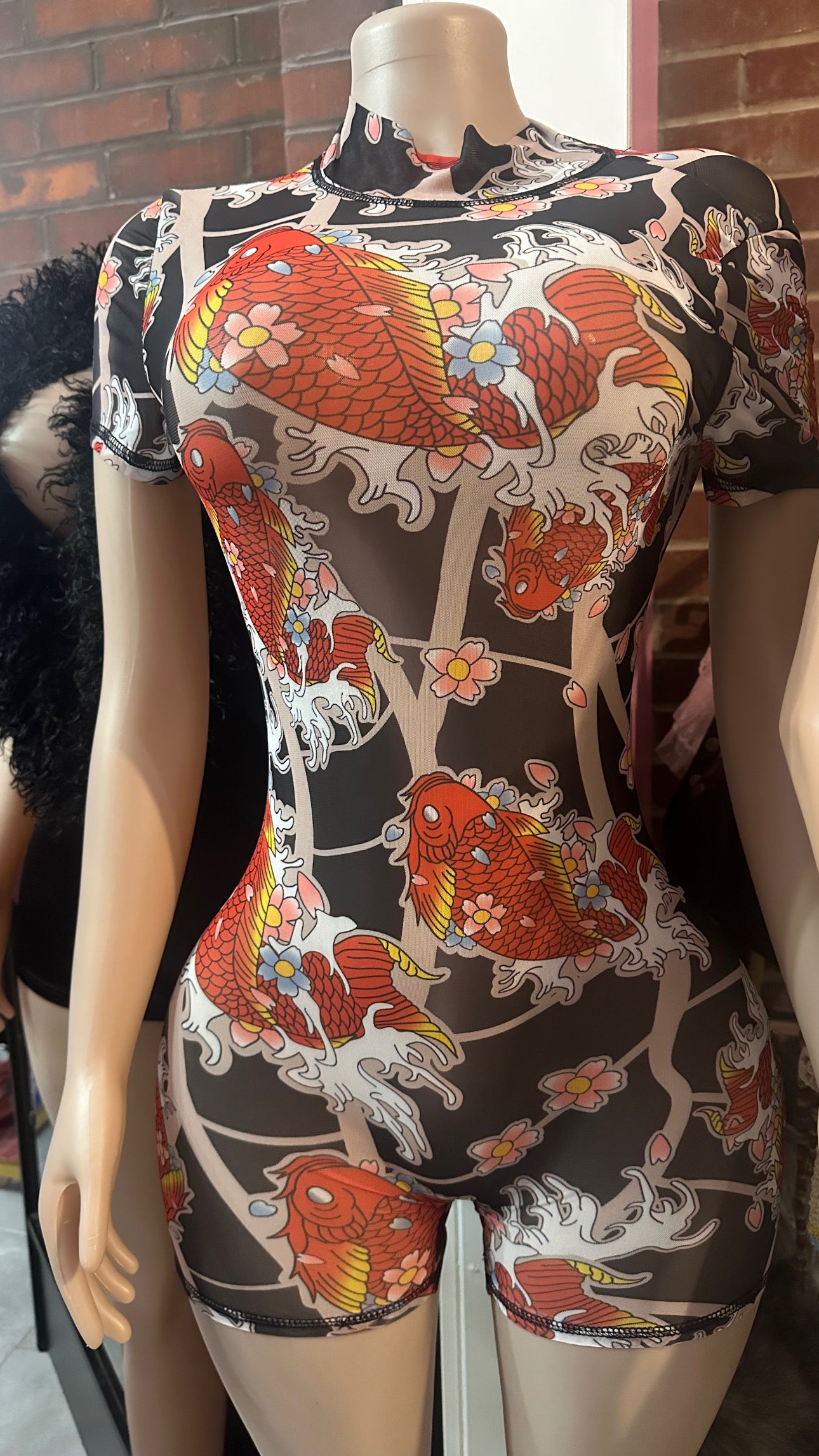 Tattoo Mesh Romper - Multi