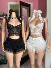 I’m All That Ruffle Lace Shorts Set- Black