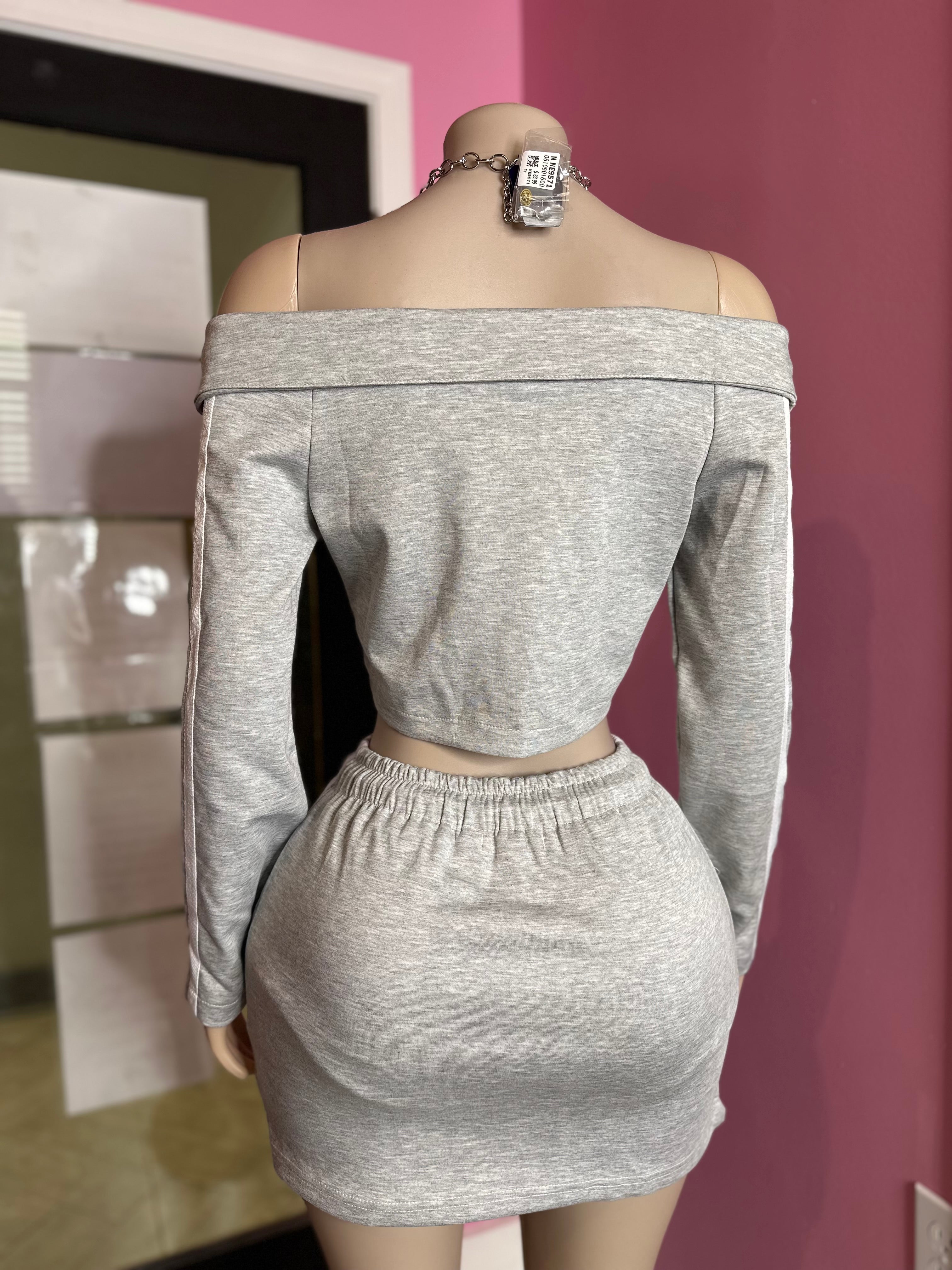 Urban Sportiness Skirt Set- Gray