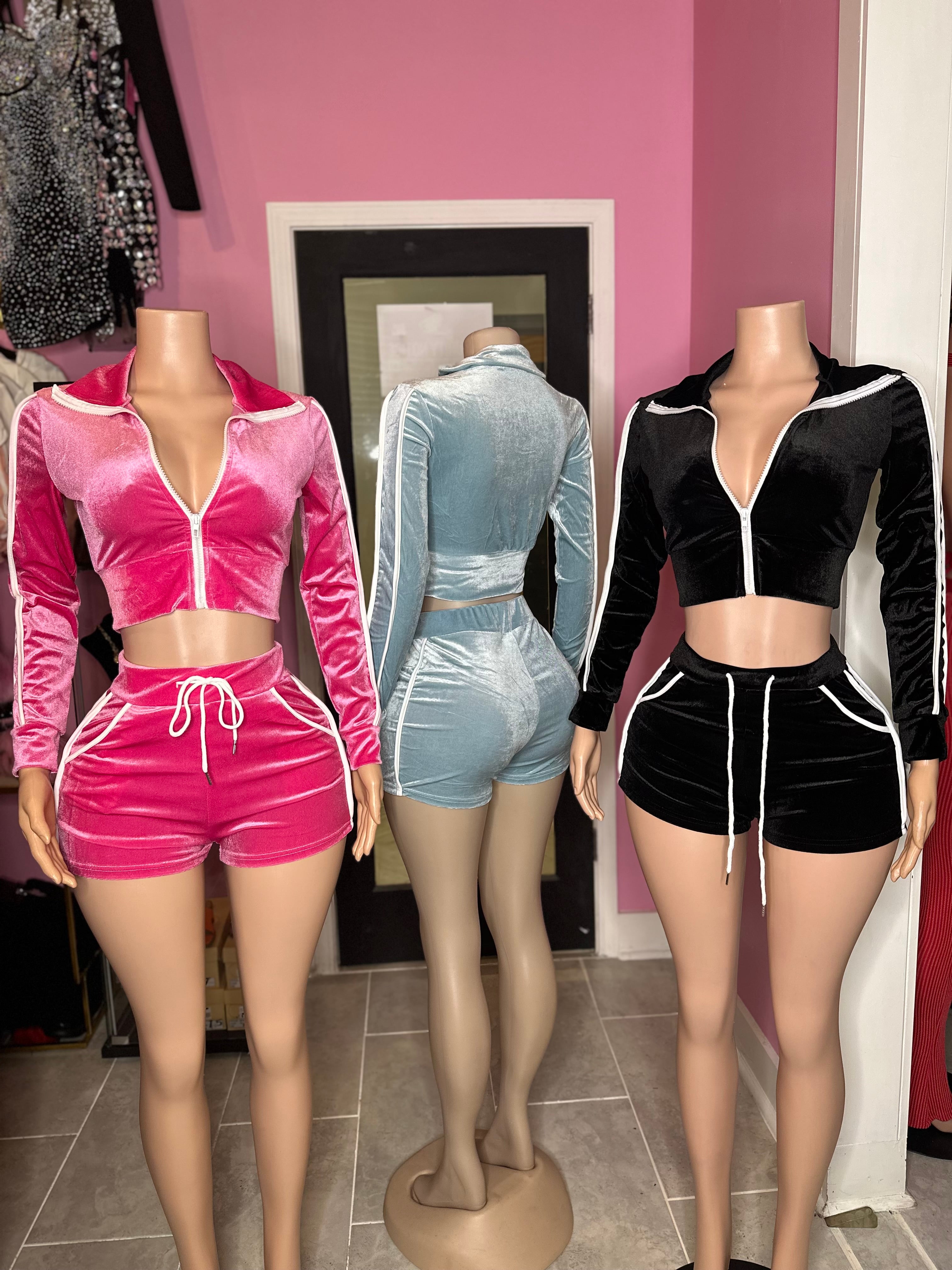 My Favorite Velour Short Set- Various Colors