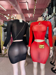 See Right Through Me Sheer Skirt Set