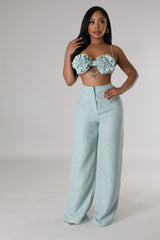 Flights To Ibiza Pant Set- Sage