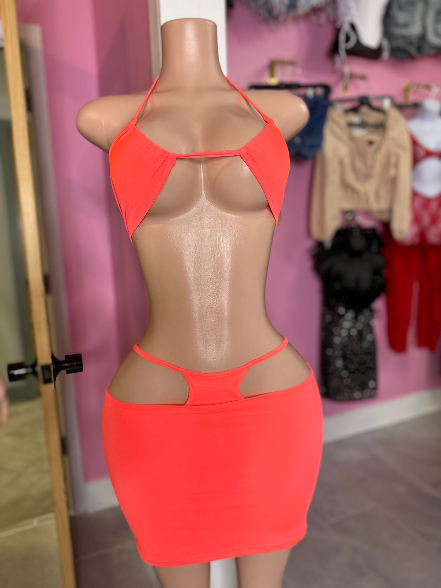 Jamaica Me Please Skirt Set- Coral