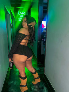 Fuzzy Feelings Romper- Black