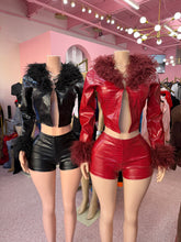 Rich Threat Croc Fur Two-Piece Short Set