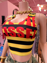 Kiss & Tell Graphic Crop Top- Yellow