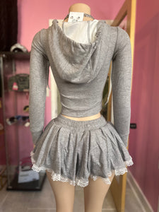 Cozy Girl Skort Set- Gray