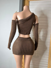 Keep It Casual Striped Knitted Skirt Set- Brown