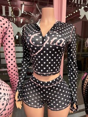 Gam Gia Jacket & Short Set- Polka Dot
