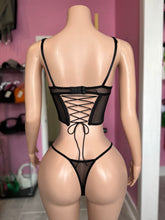 *Pre-Order* (10-15 days then ship) Pure Night Lace Corset Set- Black/Pink