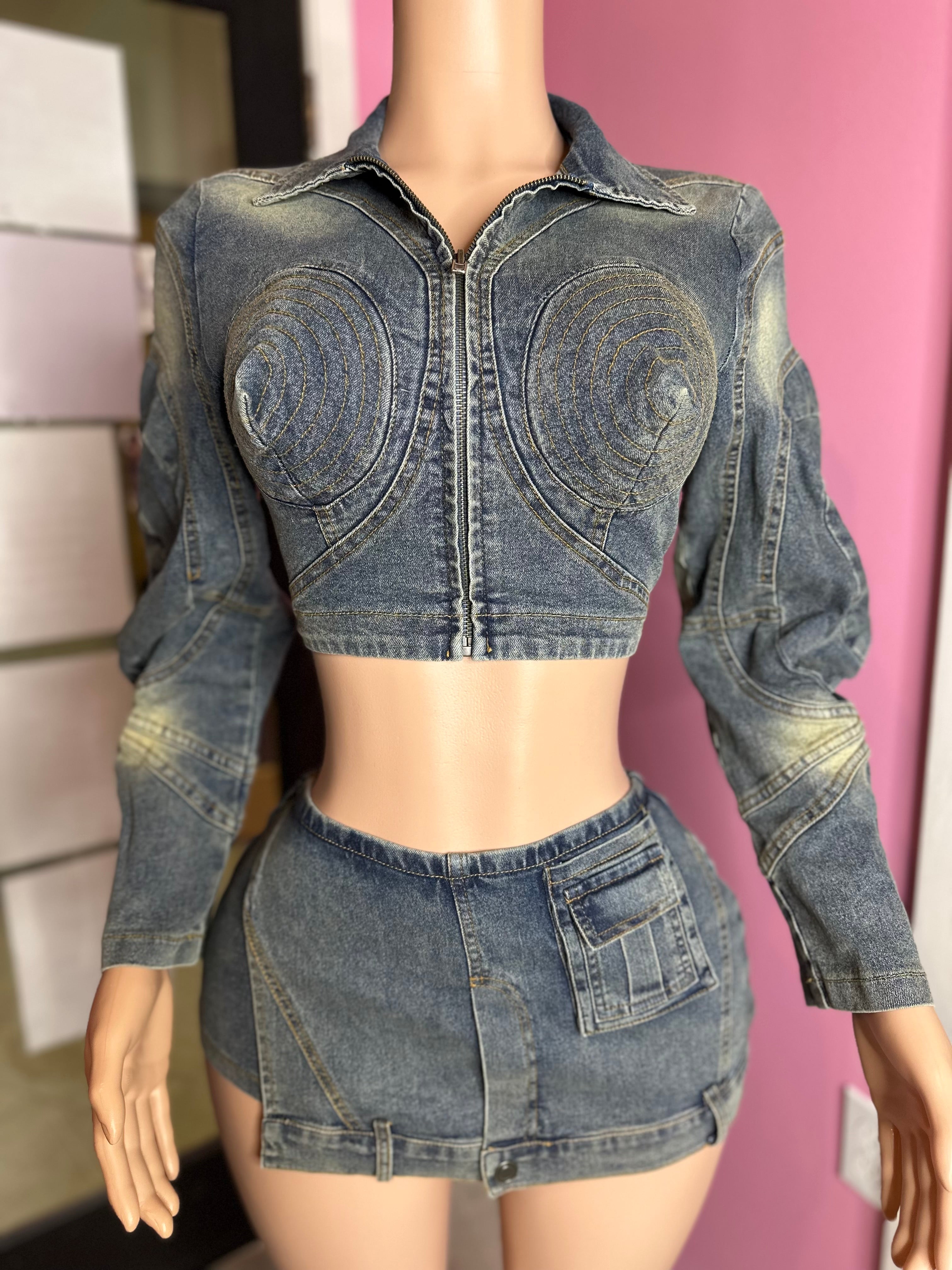 Metro Chic Denim Skort Set