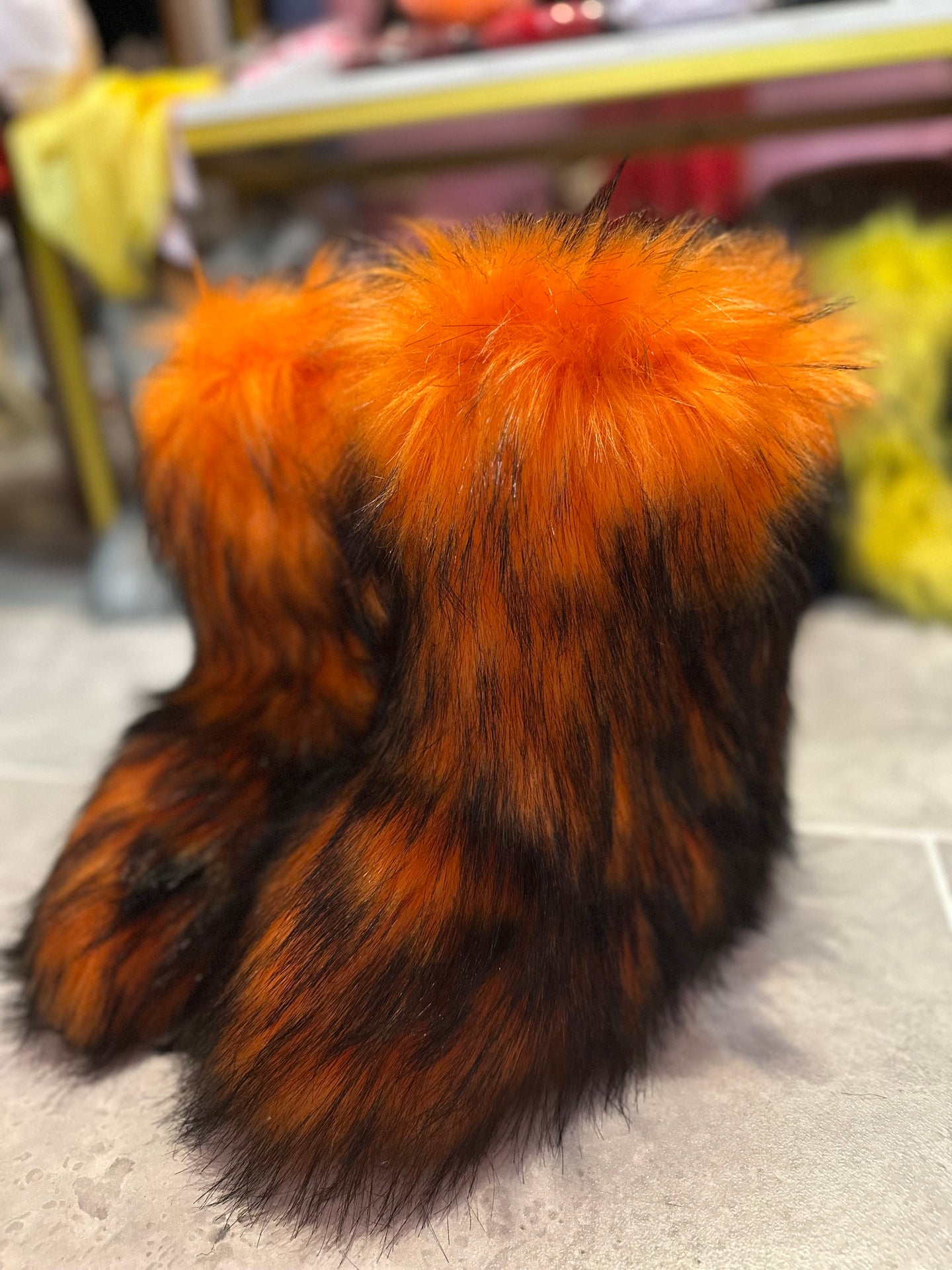 Wynter Fluffy Faux Fur Boots- Orange