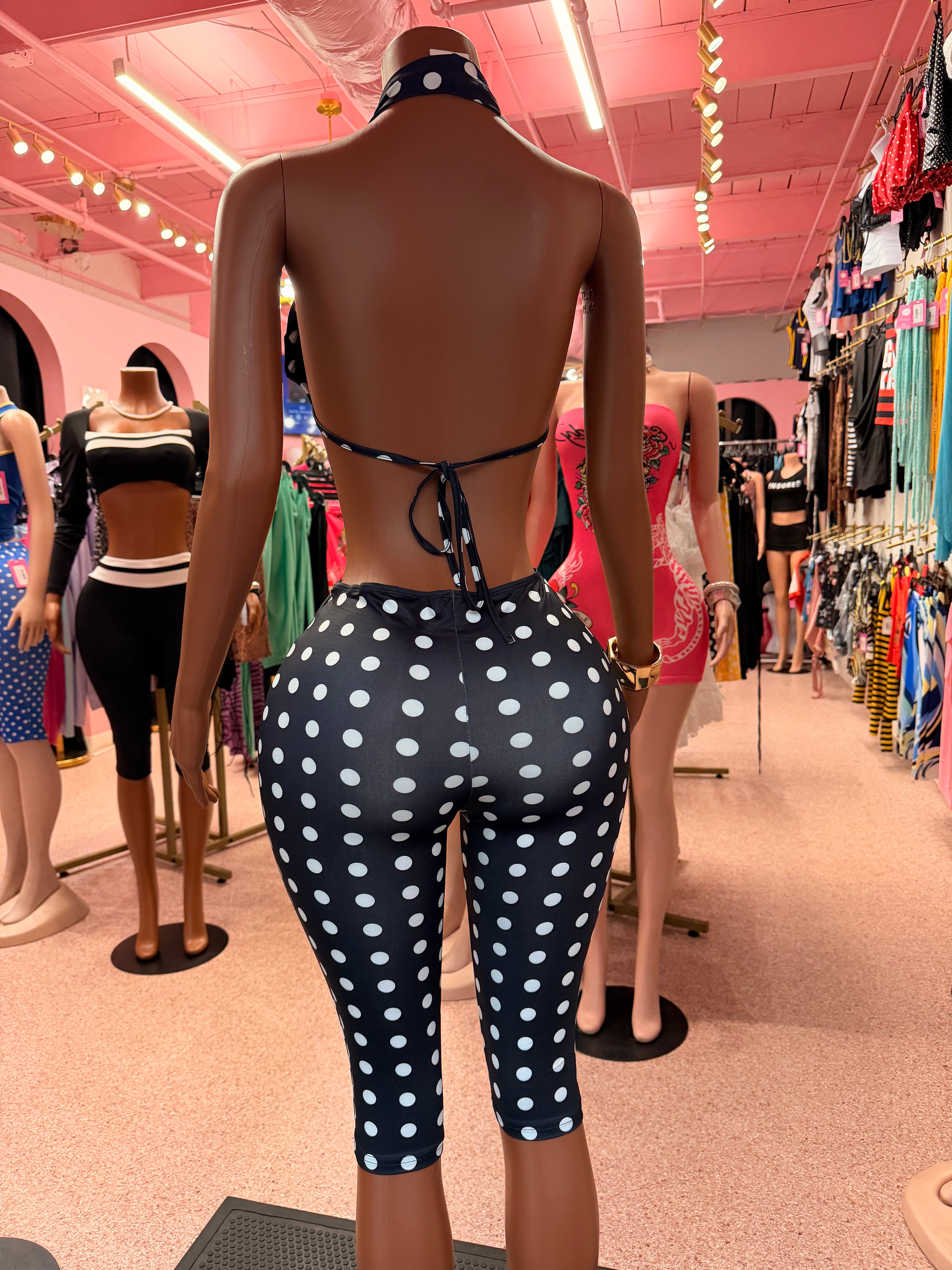 Dot Me Down Capri Jumpsuit – Black 🖤