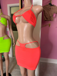 Jamaica Me Please Skirt Set- Coral