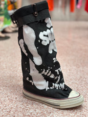 Graffiti Slouch Boot- Black