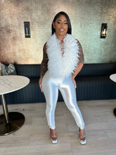 Make An Appearance Halter Neck Mongolian Fur Jumpsuit- White