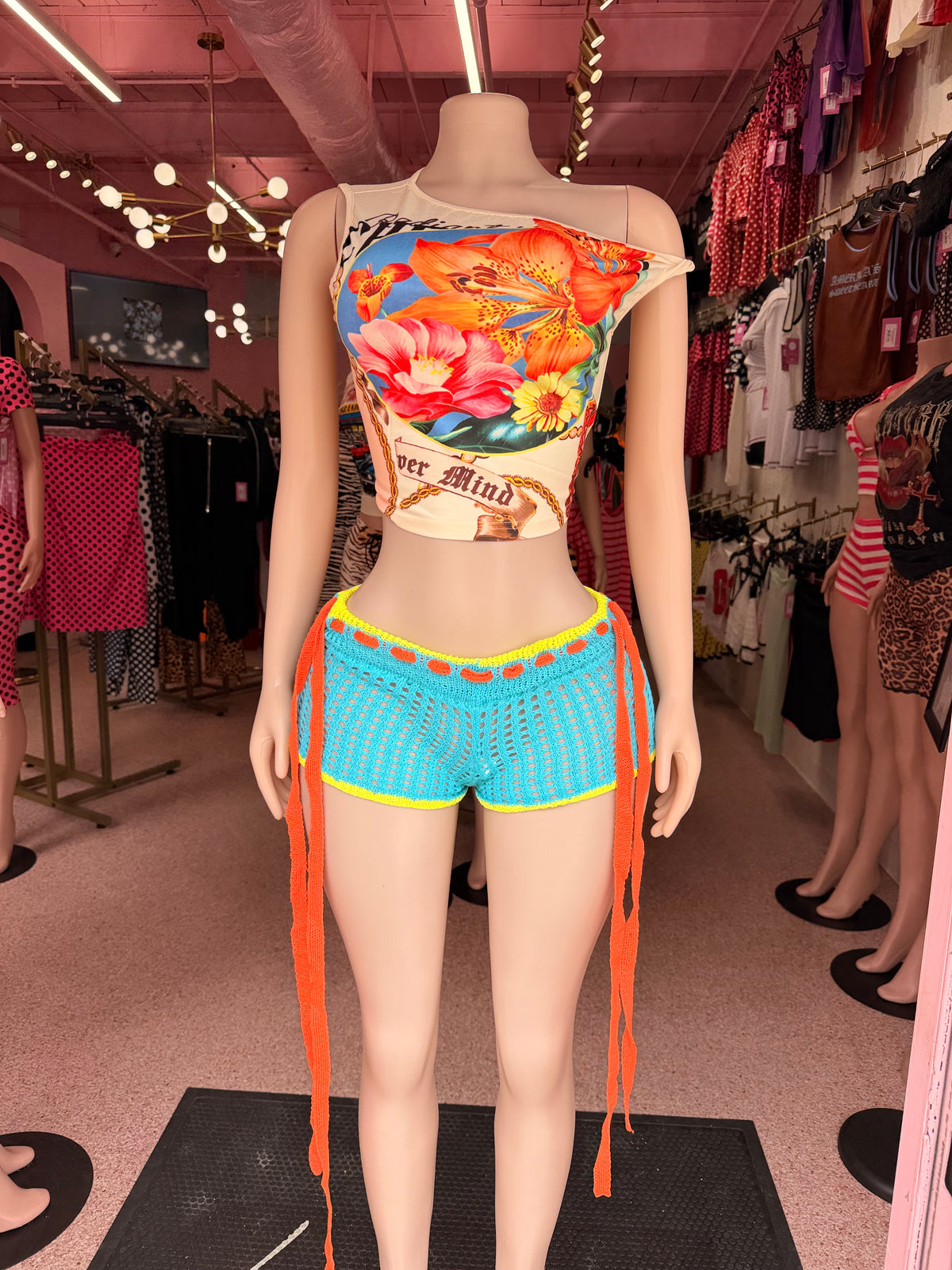 Tropical Daydream Top Only- Ivory Multi