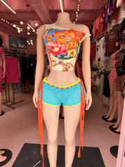 Tropical Daydream Top Only- Ivory Multi