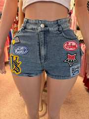 Fast Lane Patch Denim Shorts