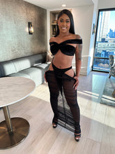 Velvet Temptation Ruched Skirt Set- Black