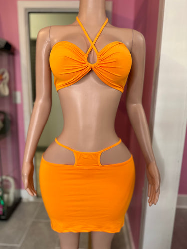 Jamaica Me Please Skirt Set- Orange