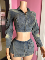 Metro Chic Denim Skort Set
