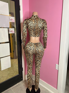 Cheetah Charm Crop Top & Pant Set